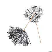 Metallic Silver Spirit Pom-Poms - 24 Pc.