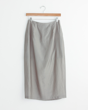 Silky Midi Skirt in Grey