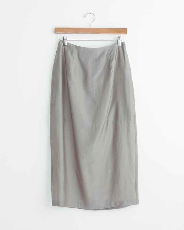 Silky Midi Skirt in Grey