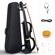 Glarry GV501 4/4 Full Size Acoustic Silent Electric Violin with Headphone Black