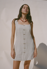 Virginie Oatmeal Linen Dress