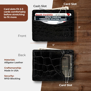 Alligator Skin Card Holder Wallet
