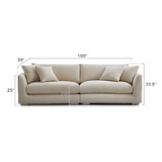 Aalto Boutique Beige Feathers Loveseat