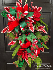 Plaid & Peppermint Magic Christmas Swag