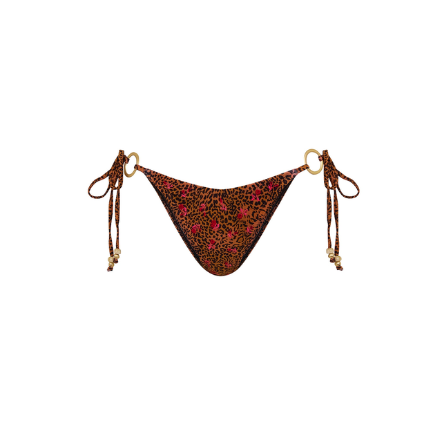 Ring Cheeky Tie Bikini Bottom - Wild Rose