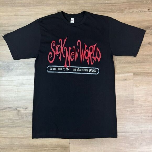 Sick New World Size M 2024 Tee Shirt Black Las Vegas Heavy Metal Festival SOAD