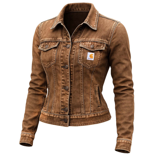 Carhartt Women's Vintage Western Cowboy Multi-Pocket Distressed Lapel Jacket