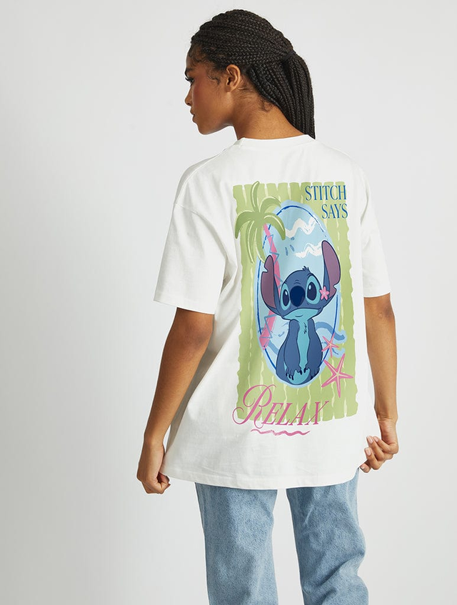 Disney Stitch Says Relax T-Shirt In White