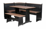 ARDMORE BREAKFAST NOOK BLACK AND PECAN  - Linon K90305BLKPCABU