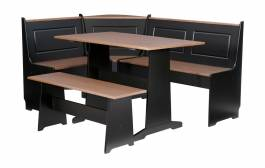 ARDMORE BREAKFAST NOOK BLACK AND PECAN - Linon K90305BLKPCABU