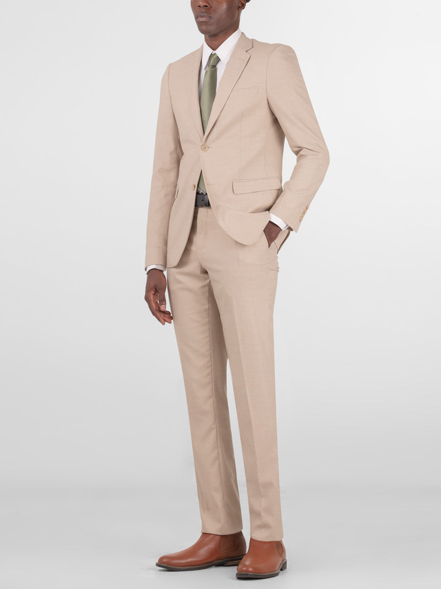 Light Beige Two Button Suit