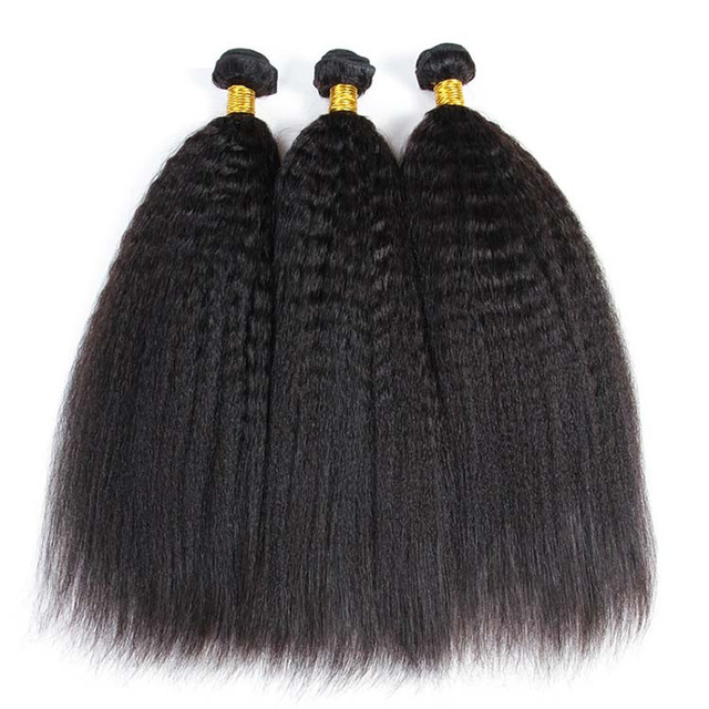 Kinky Straight Human Hair Bundles 3 Bundles Brazilian Virgin Yaki Hair Bundle Deals