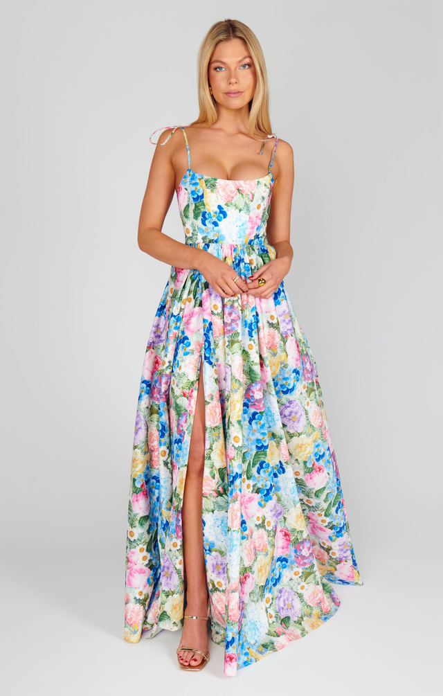 Juliet Maxi Dress ~ Mimosa Floral Taffeta