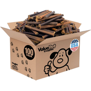 ValueBull USA Collagen Sticks for Dogs, 6 Inch Medium Chews, Natural Long-Lasting Dog Treats, 100 Count Bulk Pack