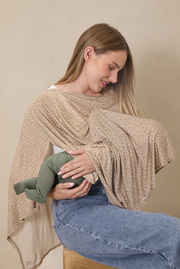 Cream Floral Nursing Cover