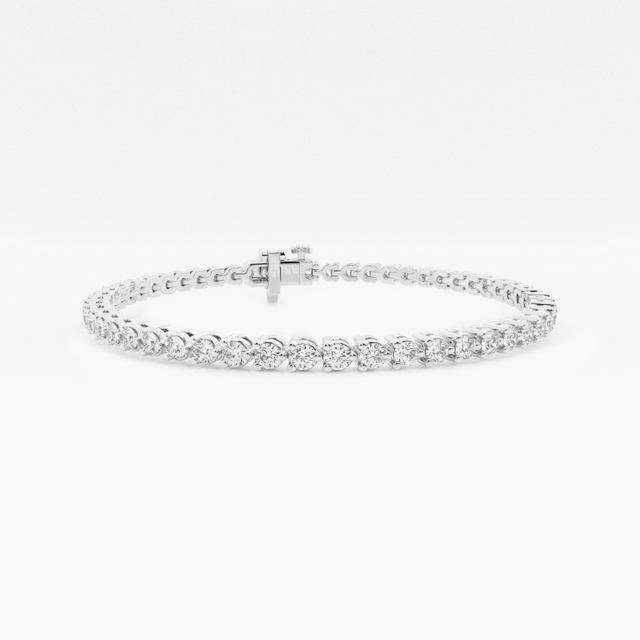 2 ctw Round Lab Grown Diamond Three-Prong Tennis Bracelet - 6 Inches 14K White Gold, FG, VS2+