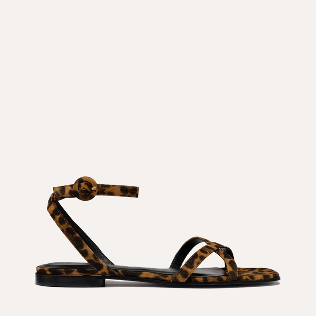 The Flat Sandal - Leopard Suede