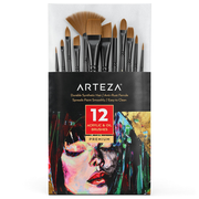 Acrylic & Oil Paint Brushes - Set of 12