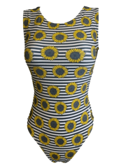 Sunflower Stripes Leotard - Foxy's Gymnastics & Dance Leo - Made in USA