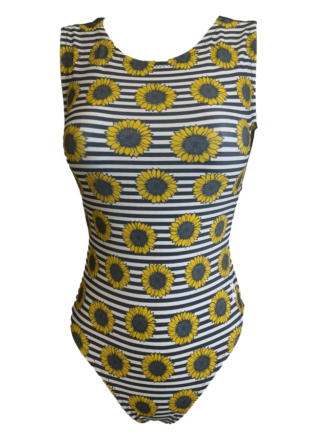 Sunflower Stripes Leotard - Foxy's Gymnastics & Dance Leo - Made in USA