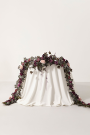 9ft Head Table Flower Garland in Plum Velvet Wedding