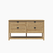 Primrose Wide 4 Drawer Dresser with Lower Shelf