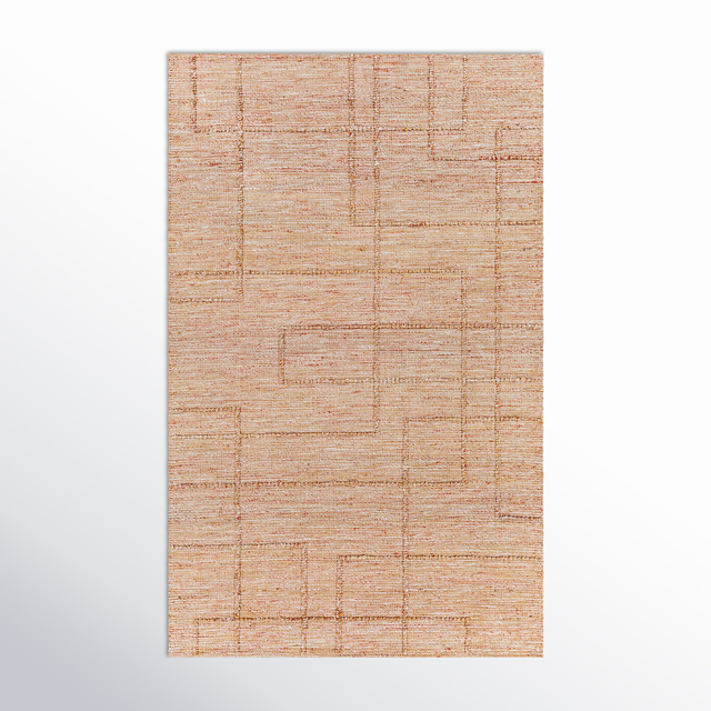 Rectangle Yuna Abstract Handmade Flatweave Jute Area Rug in Brown