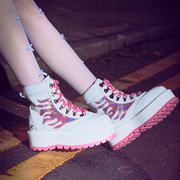 Kawaii Helios Hologram Flame Boots - Pink