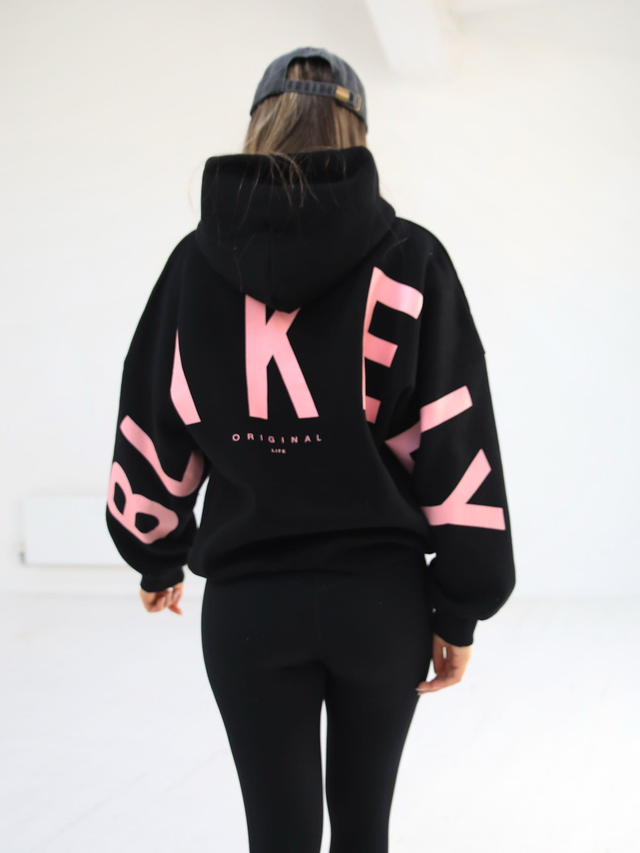 Members Isabel Oversized Hoodie - Black & Pink