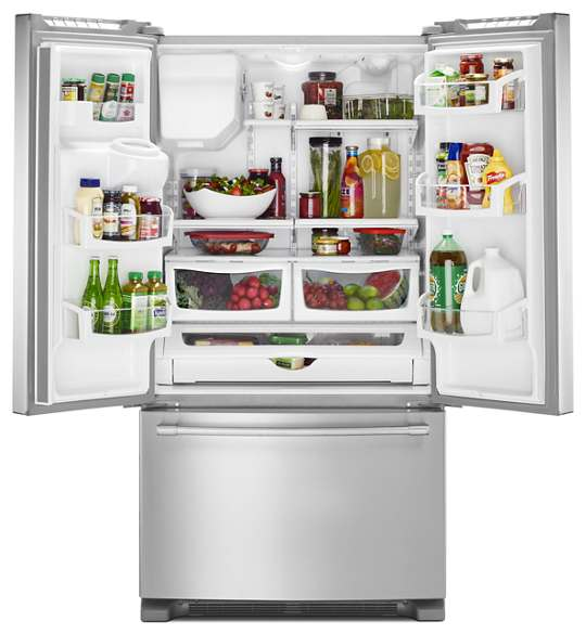 36- Inch Wide French Door Refrigerator with PowerCold® Feature - 25 Cu. Ft.