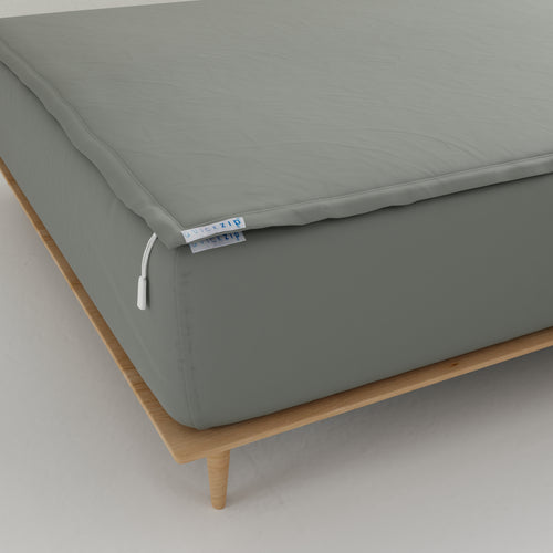 QuickZip Fitted Sheet (Base + Zip Sheet) - King Sateen in Slate Gray