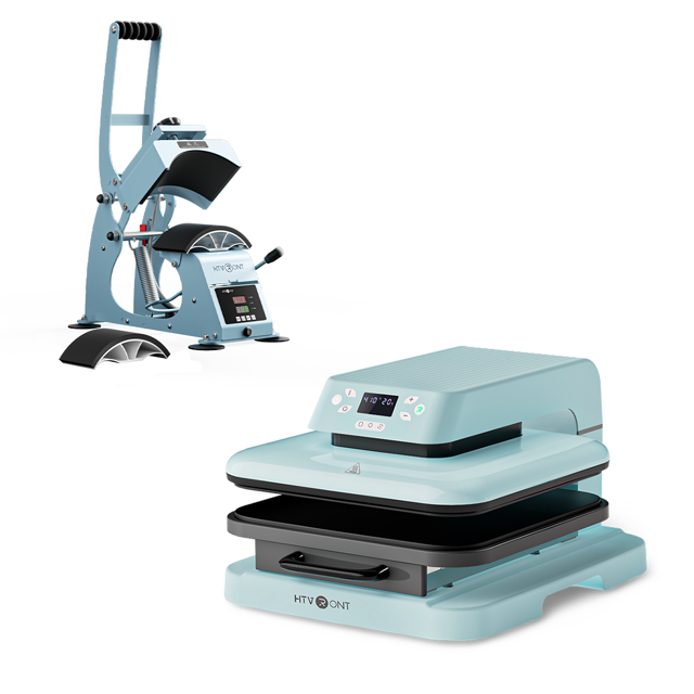 [Machine Bundle] HTVRONT Auto Heat Press Machine 15" x 15"+Hat Heat Press Machine