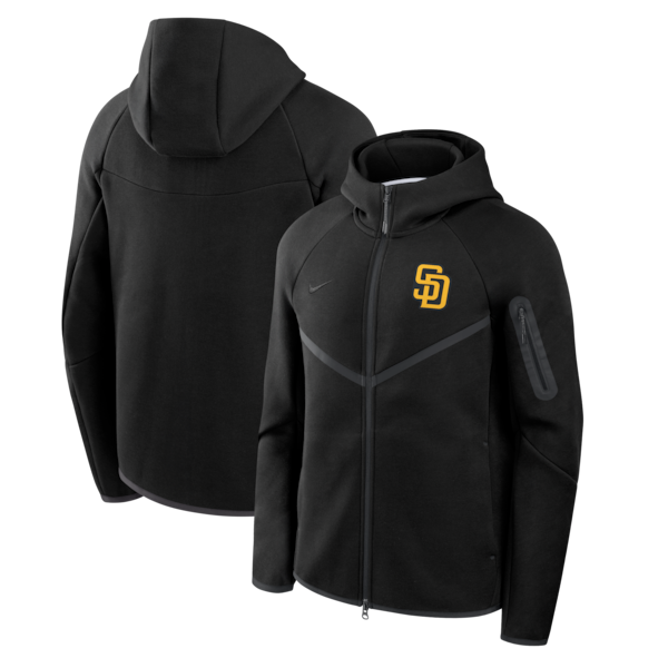 Men's San Diego Padres Nike Black Tech Fleece Windrunner Full-Zip Hoodie Jacket
