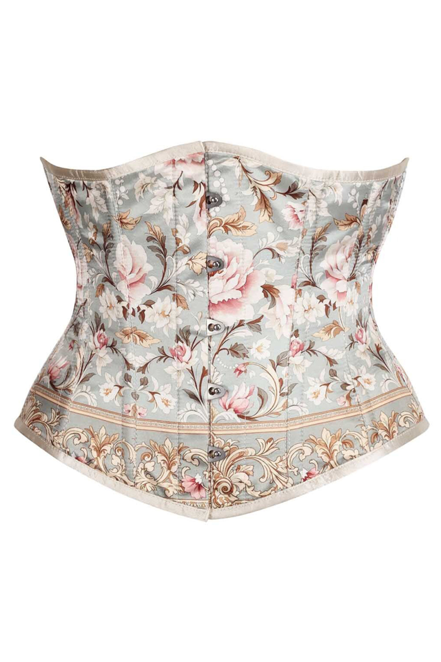 Rose Garden Brocade Underbust Corset – Vintage Floral Elegance