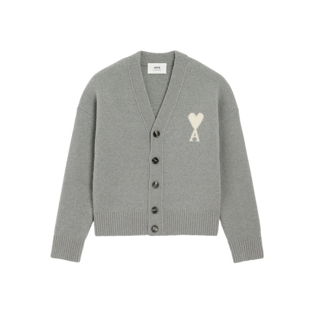 Ami Paris Grey Sweaters & Knitwear - Cardigans Men