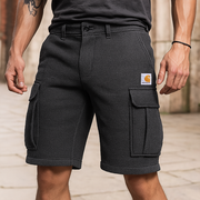 Men's Waffle Fabric Cargo Shorts With Functional Pockets And Classic Fit