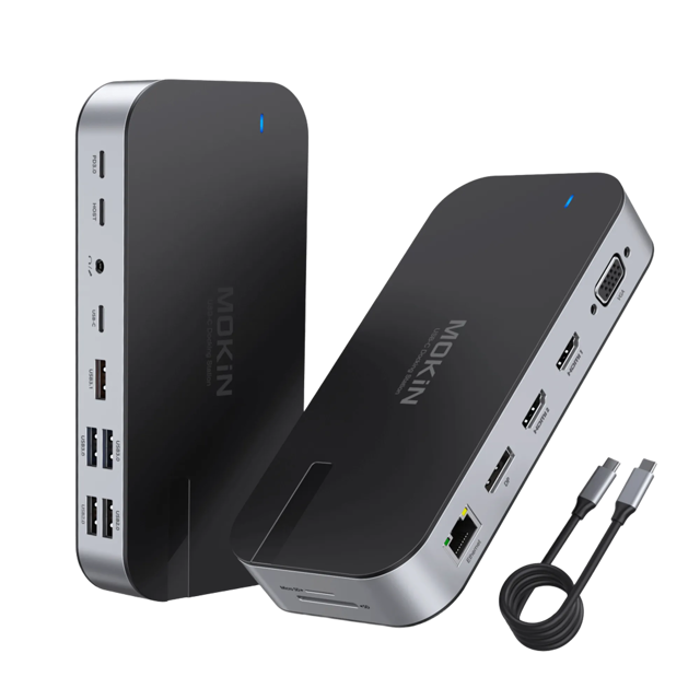 MOKiN 16 IN 1 Laptop Docking Station Triple Monitor