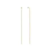 14k Prong Diamond Threader Earrings