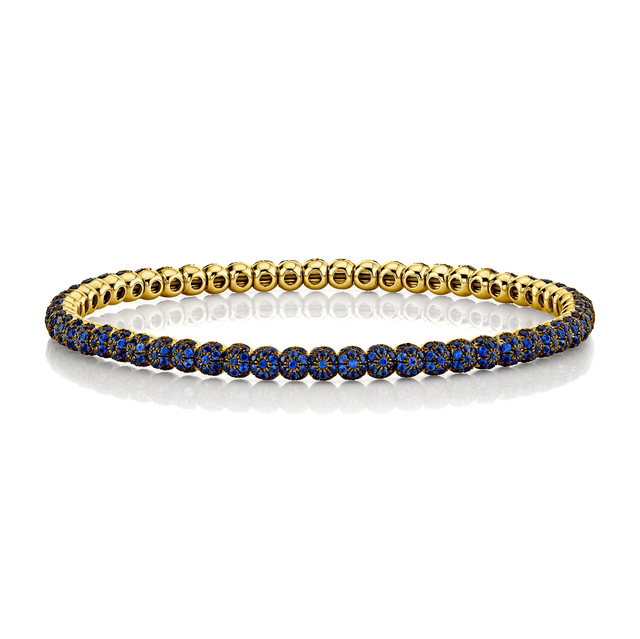 MEN'S BLUE SAPPHIRE PAVE BALL BRACELET