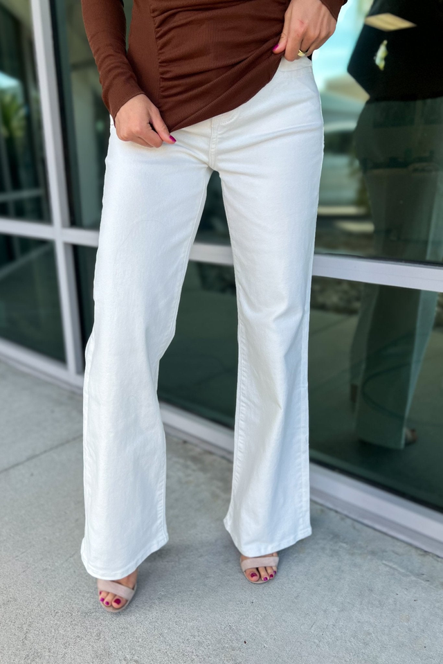 Size 11, 15 - RISEN Violet High Rise Tummy Control White Jeans