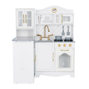 Teamson Kids Little Chef Upper East Retro Play Kitchen with Effects, White - FINAL SALE