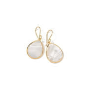 Small Mother of Pearl Teardrop Earrings in 18K Gold GE615MOPSL