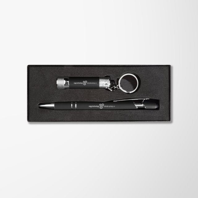 Engraved Alpha Pen & Flashlight Gift Set with Window Box