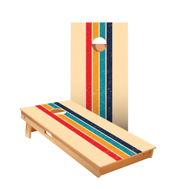 Retro Stripes Star Cornhole Boards