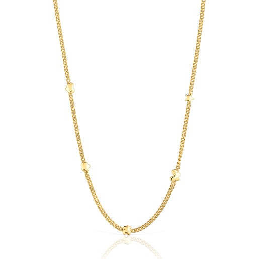Short 18kt gold plating over silver Necklace with motifs Bold Motif