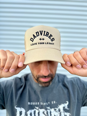 DadVibes Leave Your Legacy 5 Panel Trucker Hat (Khaki)