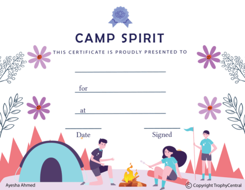 Free Camp Spirit Award Certificate Template | TrophyCentral