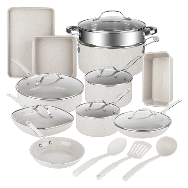 Granitestone Ceraluxe 20 Piece Express Cookware & Bakeware Set with Utensils