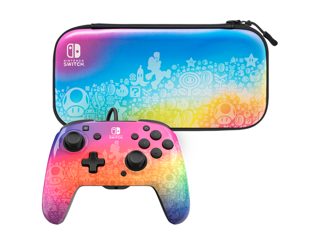 PDP Rematch™ Wired Controller & Travel Case Bundle: Star Spectrum - Nintendo Switch™