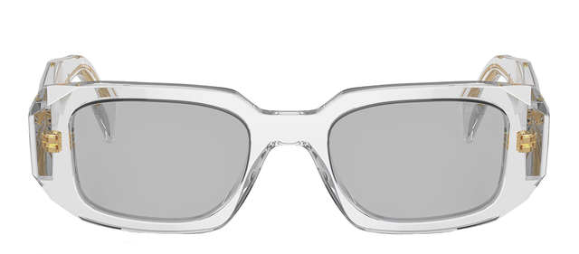 Prada PR 17WS 12R30B Rectangle Plastic Grey Sunglasses with Grey Lens